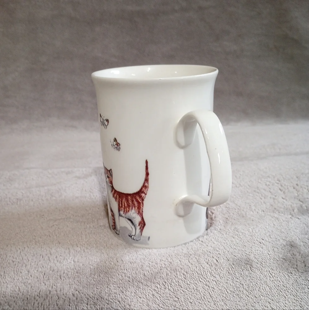 Vintage 1989 Roy Kirkham England Bone China Cat Lovers Mug Cup